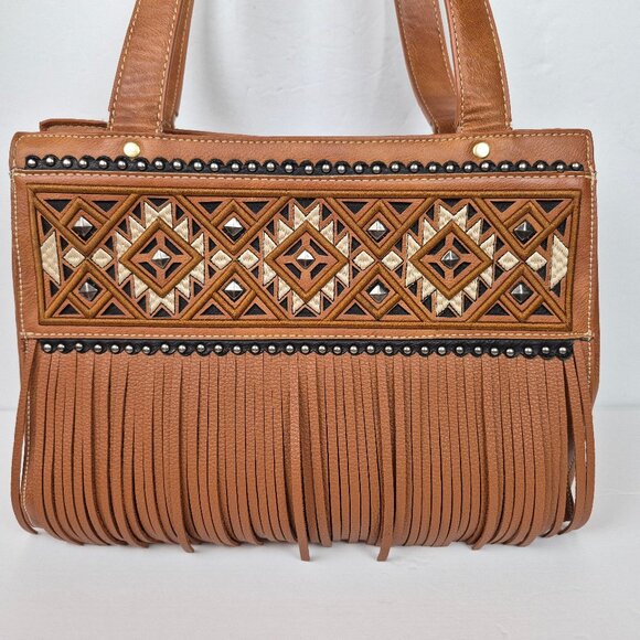 Montana West American Bling Collection Fringe Studded Western Shoulder Bag - Picture 6 of 16